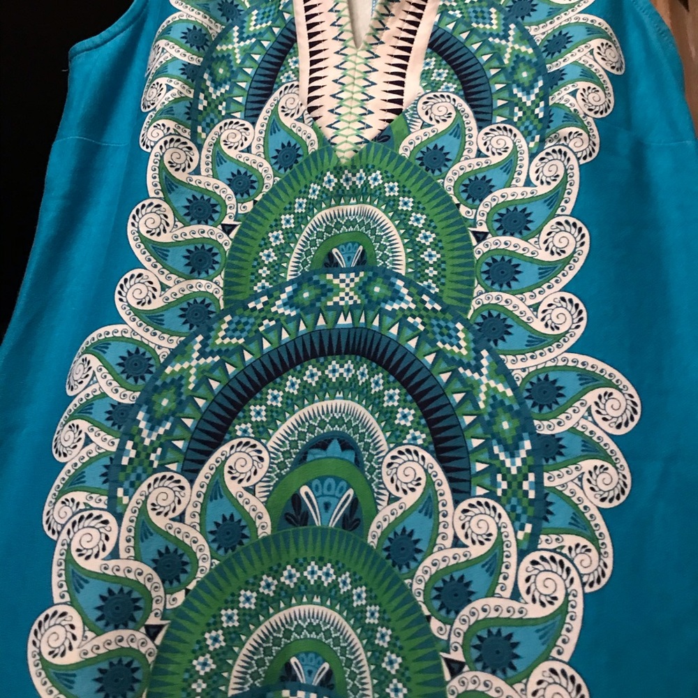 New York and Company Blue and Green Summer Dress - Picture 2 of 4